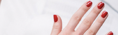 Red hot gel polish nails