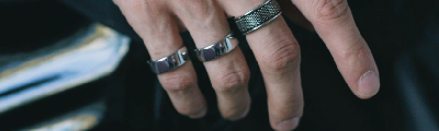 Male hands with manicured nails